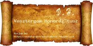 Vesztergom Honorátusz névjegykártya